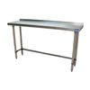 Bk Resources Stainless Steel Work Table With Open Base, 1.5" Rear Riser 60"Wx18"D VTTROB-1860